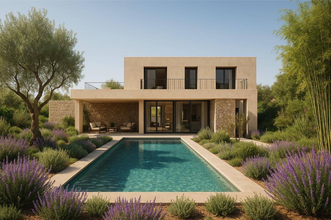 Pictured: a new-build contemporary residence under way in Mas Alba, near Sitges.